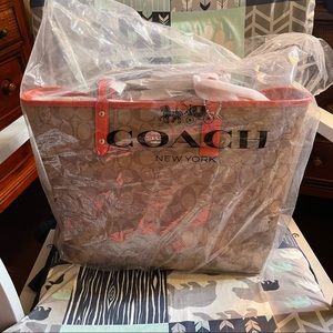 RARE! Orange Coach Reversible City Tote! New in bag with tags!